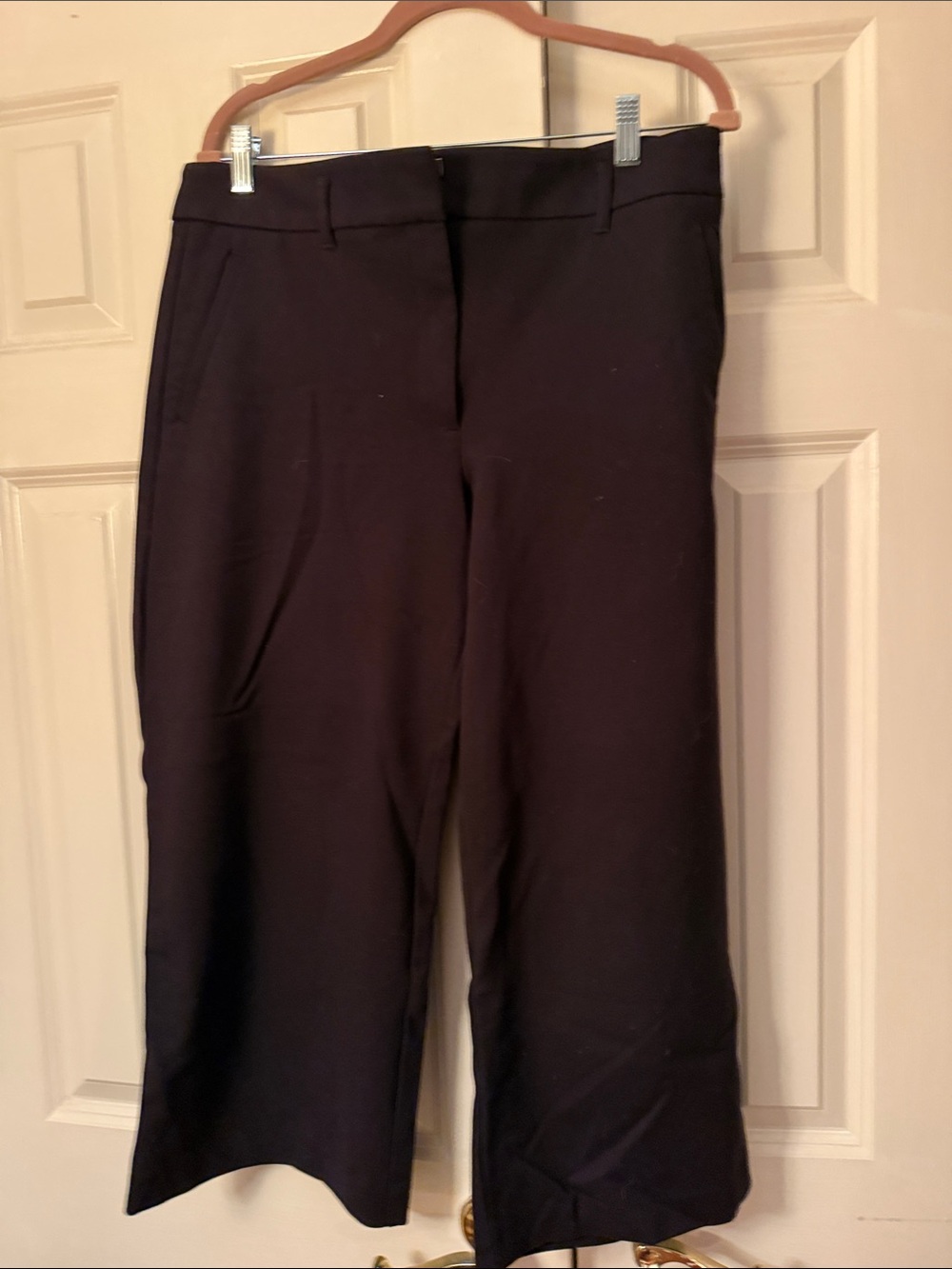 LOFT Black Cropped Wide-leg pants